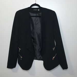 Black Zipper Detail Blazer